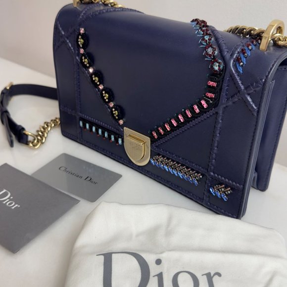 Designer Christian Dior Blue Diorama Bag In Excellent - Picture 7 of 15